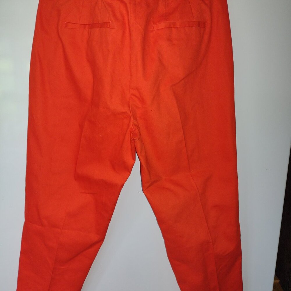Zac & Rachel -Deep Coral Capri Pants with Lace Up Detail - Picture 3 of 5